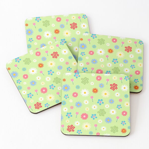 Item preview, Pretty Sweet Flowers on lime green background designed and sold by lucybrownlane.