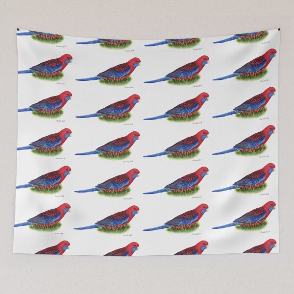 Item preview, Crimson rosella Australian parrot bird watercolour designed and sold by artbymarielle.