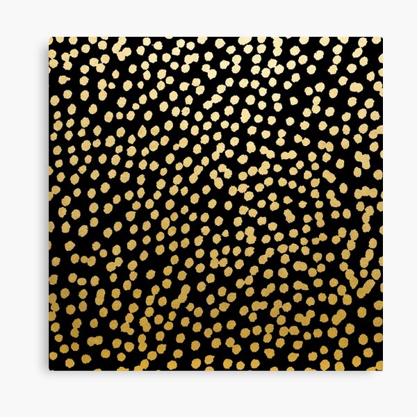 Gold and Black Dot Spot Pattern Canvas Print