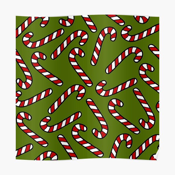 Candy Cane Pattern Poster