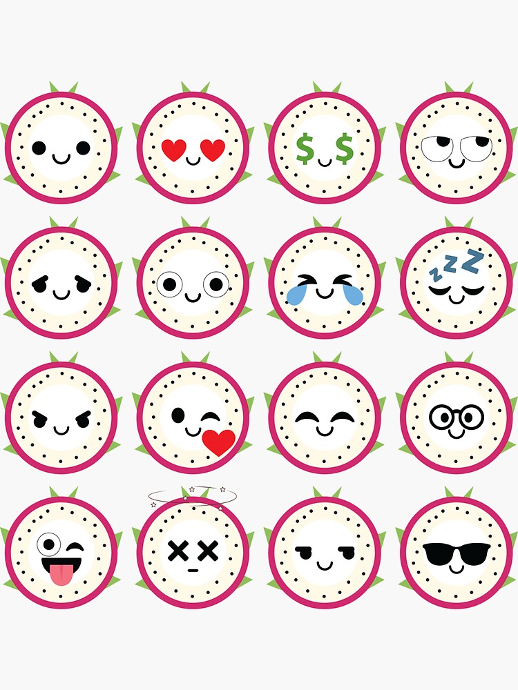 "Dragon Fruit Emoji " Sticker for Sale by HippoEmo Redbubble