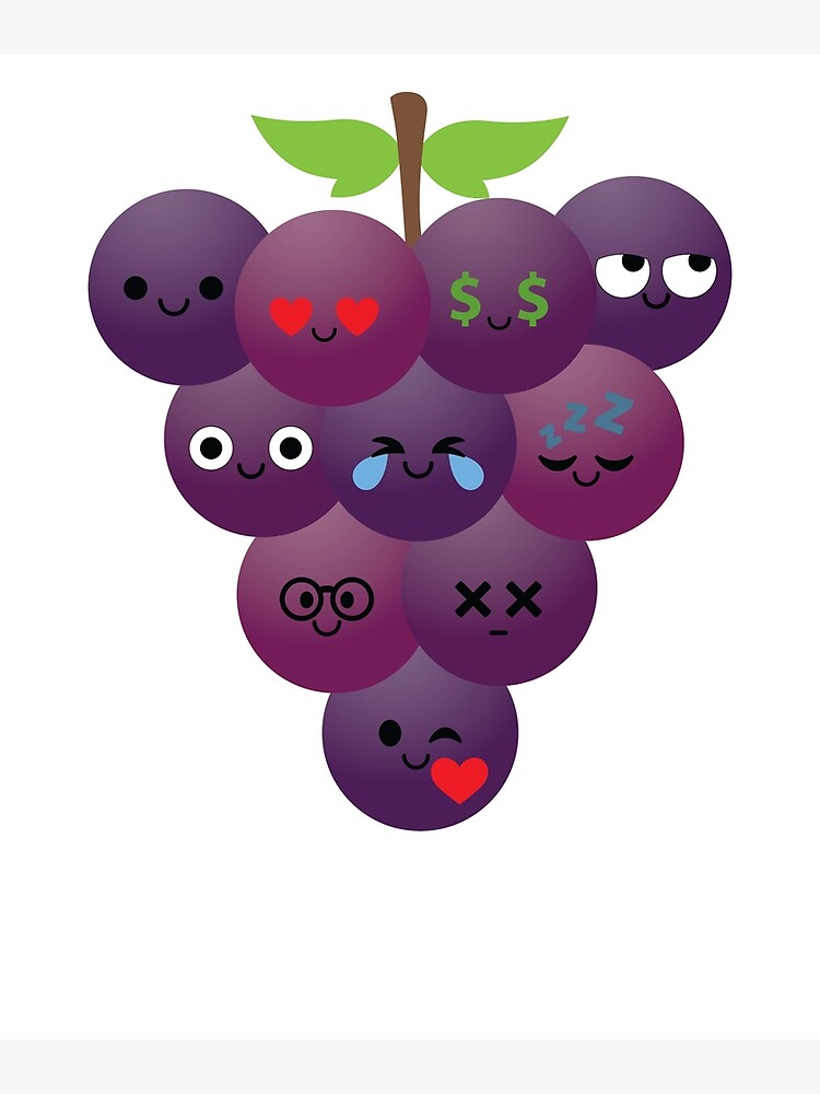 "Grape Emoji " Poster by HippoEmo Redbubble