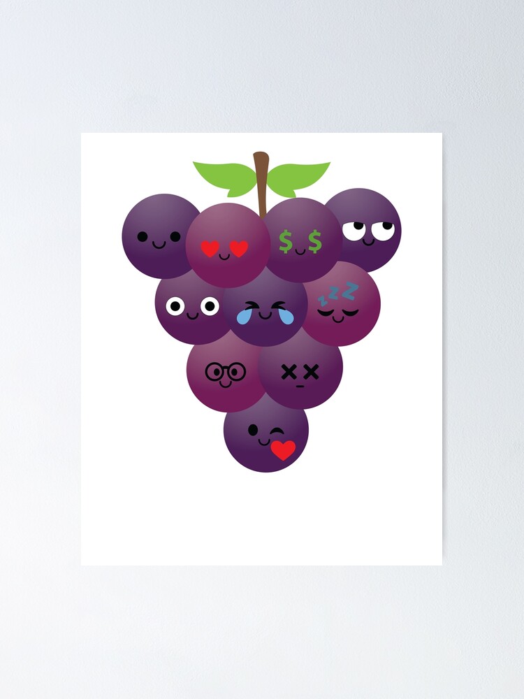"Grape Emoji " Poster by HippoEmo Redbubble