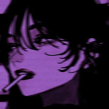Purple anime cat girl in a dystopian setting on Craiyon