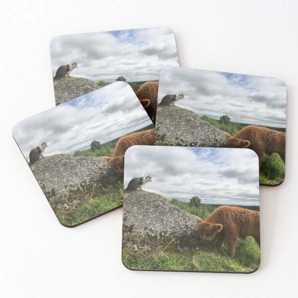 Item preview, Scottish Highland Cattle Calf and Cat 1417 designed and sold by SaarelaHighland.