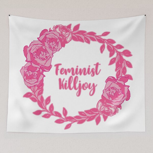 Item preview, Cute Pink Floral 'Feminist Killjoy' Print designed and sold by Annalee Beer.