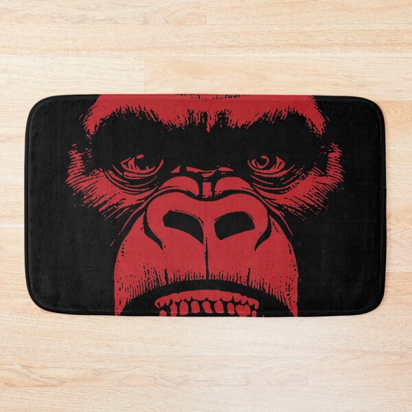 Item preview, Angry Gorilla Yelling Silverback Gorilla with Mouth Wide Open showing Teeth Red Version designed and sold by pelagio.