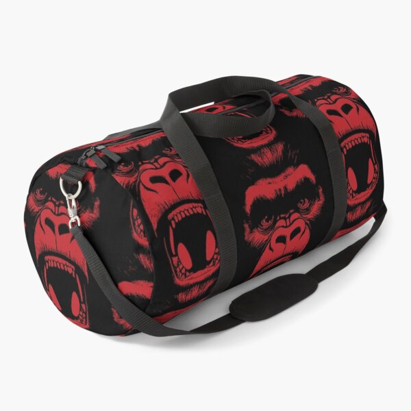 Item preview, Angry Gorilla Yelling Silverback Gorilla with Mouth Wide Open showing Teeth Red Version designed and sold by pelagio.