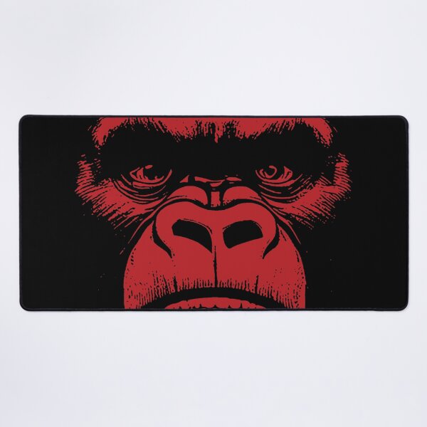 Item preview, Angry Gorilla Yelling Silverback Gorilla with Mouth Wide Open showing Teeth Red Version designed and sold by pelagio.