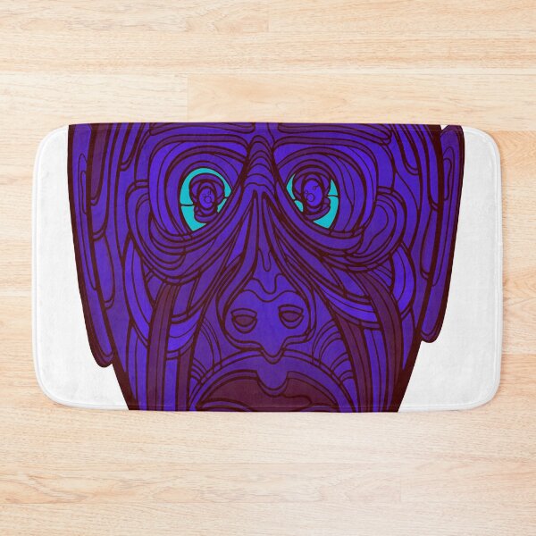 Item preview, Dark Purple and blue coloured Abstract Monkey with green eyes designed and sold by DaveDanchuk.