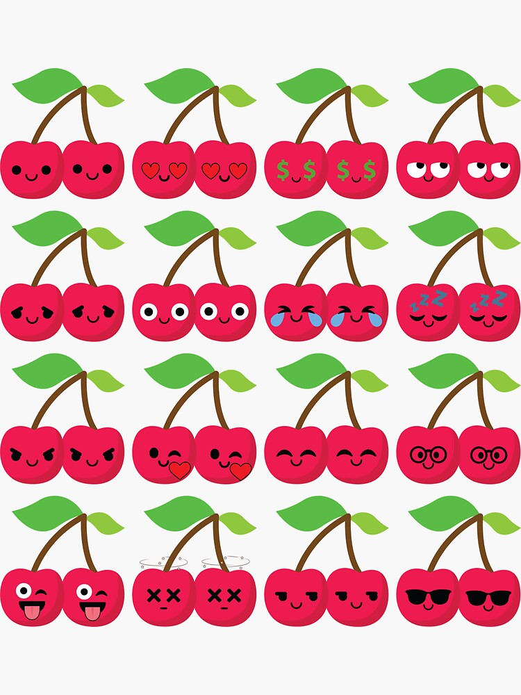 Cherry Emoji Sticker For Sale By Hippoemo Redbubble