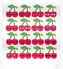 Cherry Emoji Poster