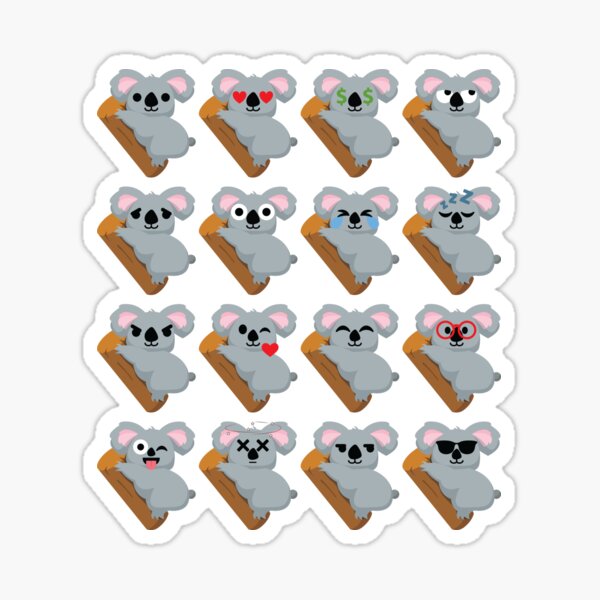 Cute Koala Emoji Sticker Sheet – Something Peaceful