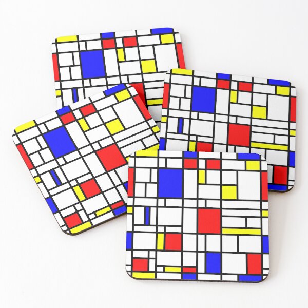 Item preview, Modern Art Red Yellow Blue Grid Pattern designed and sold by MarkUK97.