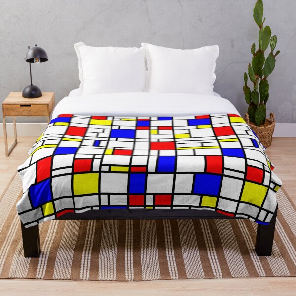 Item preview, Modern Art Red Yellow Blue Grid Pattern designed and sold by MarkUK97.
