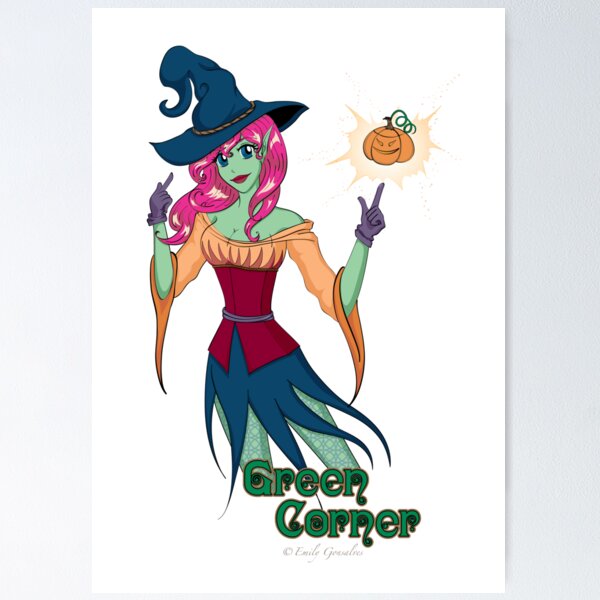 Green Corner Witch Poster