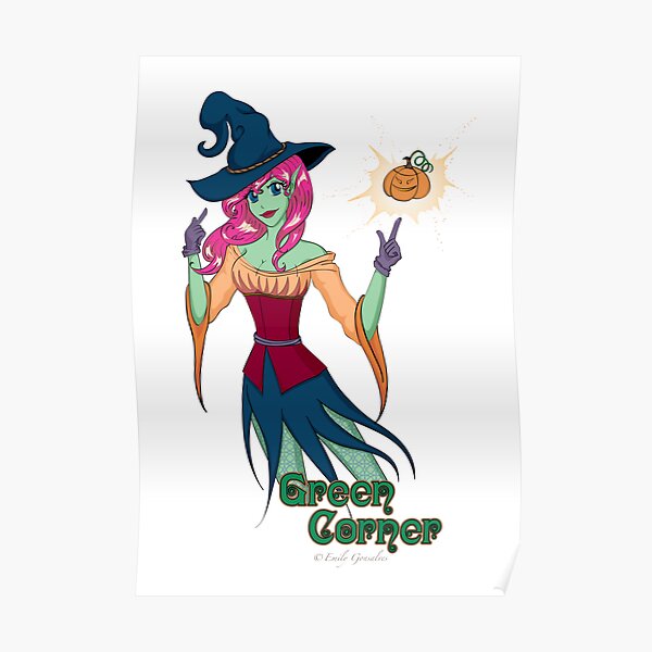 Green Corner Witch Poster