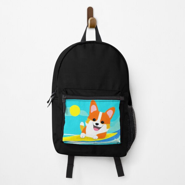 Item preview, Surfing Corgi Dog in Black designed and sold by nicecorgi.