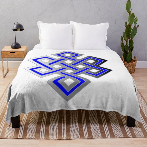 Item preview, Karma symbol blue black grey silver, eternal knot, designed and sold by WithIntent.