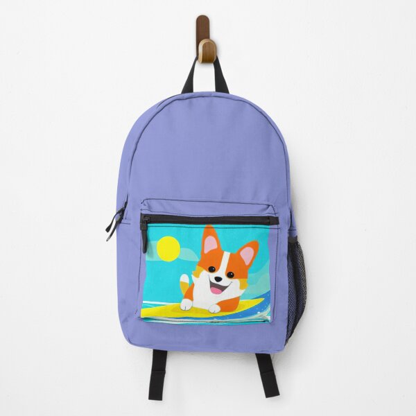 Item preview, Surfing Corgi Dog in Purple Periwinkle designed and sold by nicecorgi.