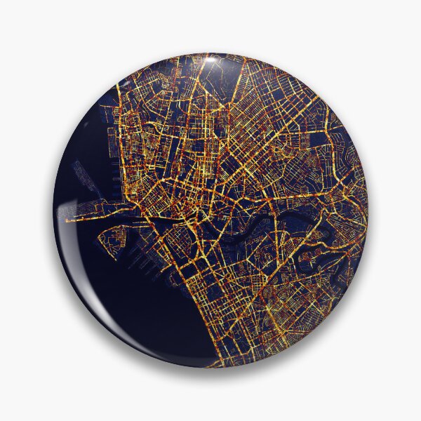 Aperçu de l'œuvre Manille, Philippines Carte - Ville la nuit créée et vendue par deMAP.