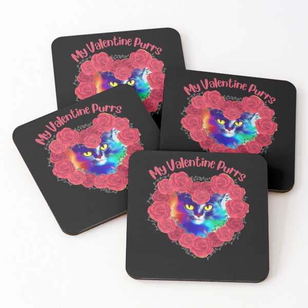 Item preview, My Valentine Purrs Valentine's Day Design for the Young and Old at Heart and Retro Cat Lovers designed and sold by tranquilbeach.