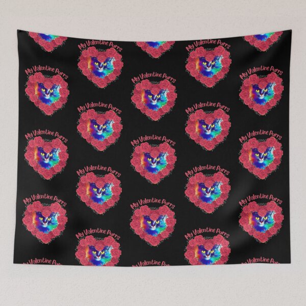 Item preview, My Valentine Purrs Valentine's Day Design for the Young and Old at Heart and Retro Cat Lovers designed and sold by tranquilbeach.