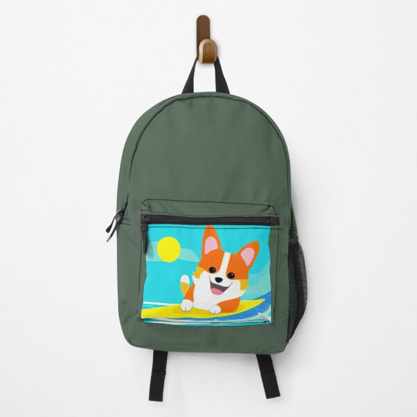 Item preview, Surfing Corgi Dog in Green designed and sold by nicecorgi.