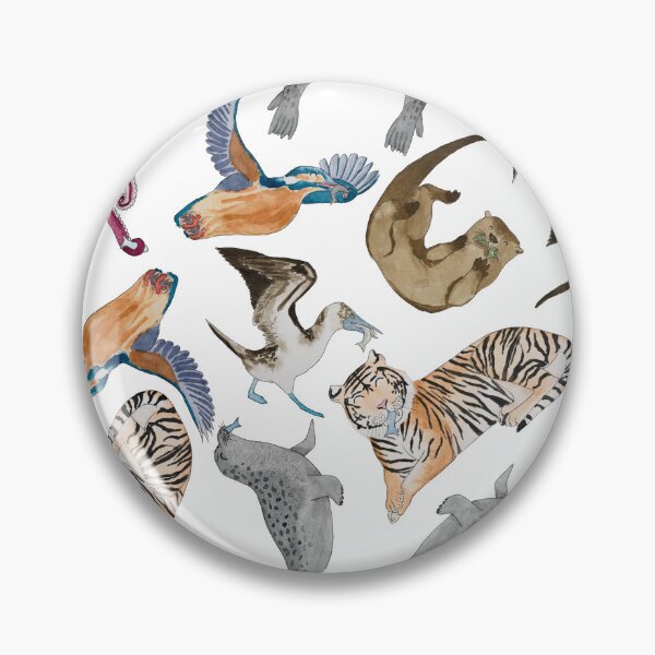 Item preview, Fish Feeding Frenzy Loose Pattern White designed and sold by Nicky Rollings.
