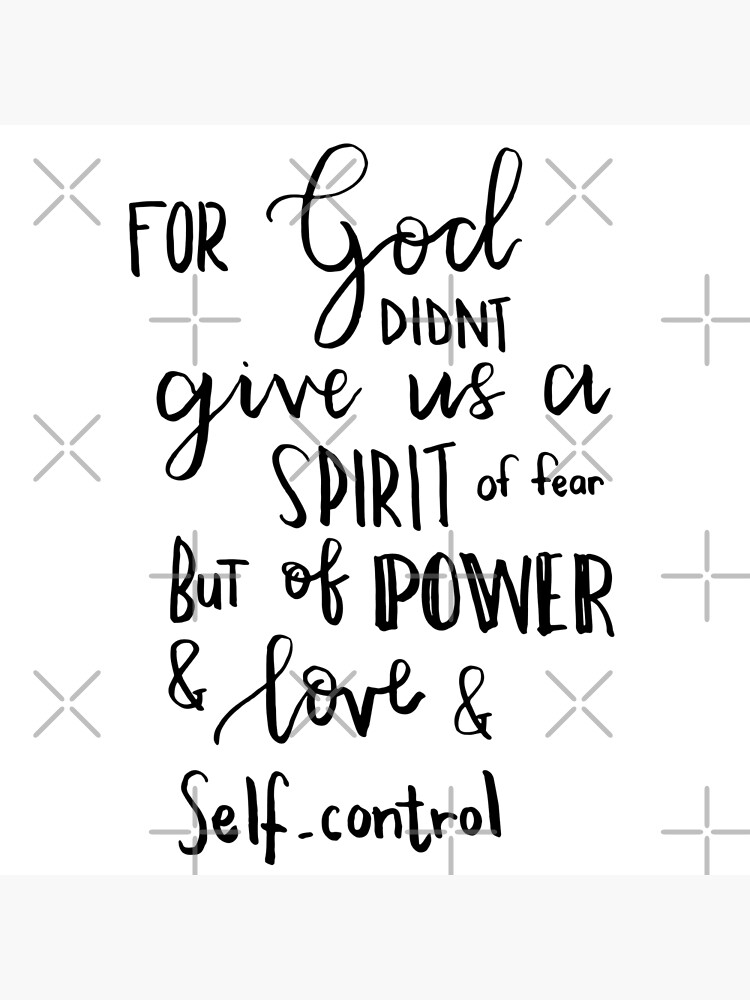 Scripture on fear Artwork 2 Timothy 1.7 by Harpleydesign