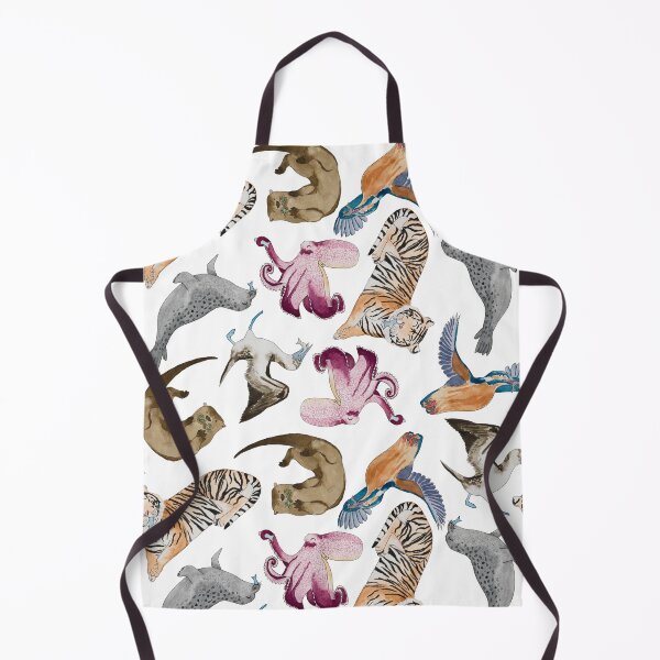Item preview, Fish Feeding Frenzy Loose Pattern White designed and sold by Nicky Rollings.