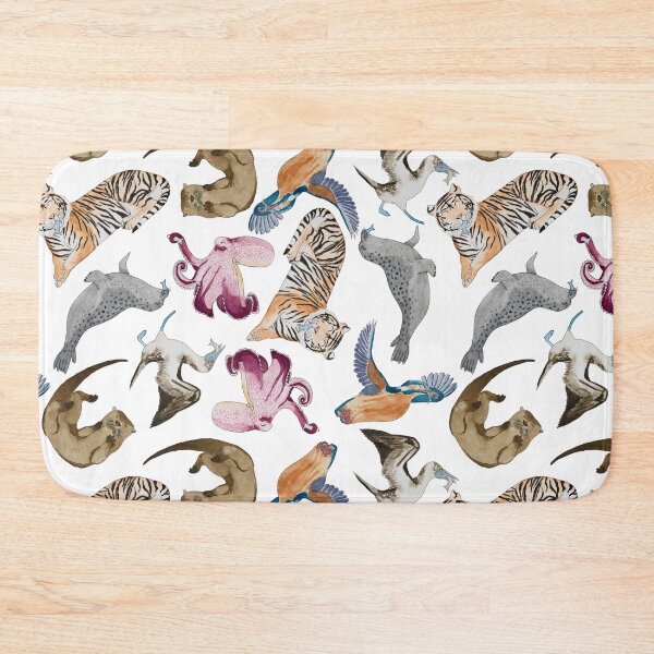 Item preview, Fish Feeding Frenzy Loose Pattern White designed and sold by Nicky Rollings.