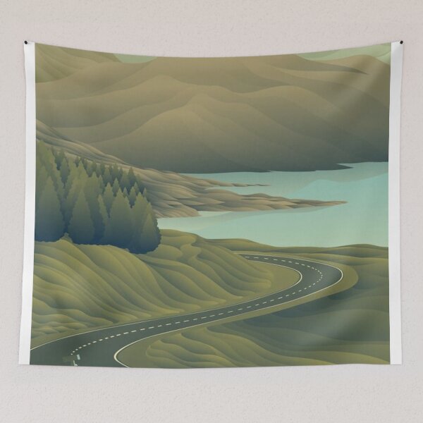 Item preview, Pintura de paisaje de montaña designed and sold by NengShop.