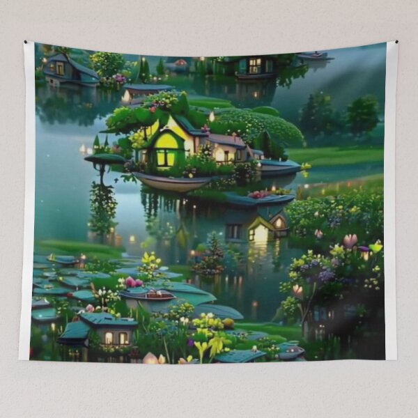 Item preview, Digital Art View of a House in the Hills designed and sold by NengShop.