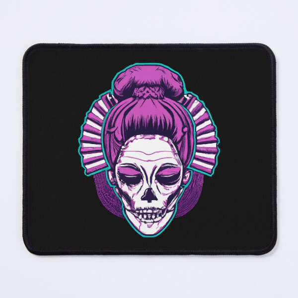 Item preview, Cool Japanese Geisha Half Skull Face Illustration designed and sold by neverenddreams.