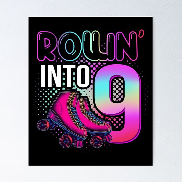 Item preview, Cool Rollin' into 9 Roller Skating Rink 9th Birthday Gift Lover designed and sold by sheamgjirij.