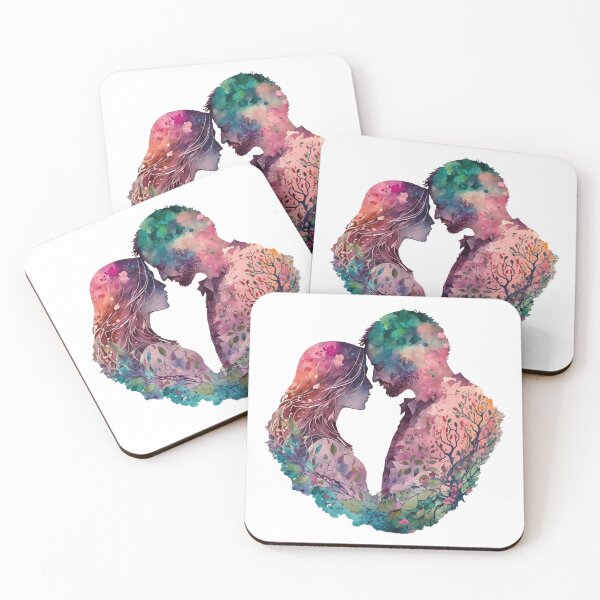 Item preview, Romantic Couple in Watercolors designed and sold by cardinalhill.