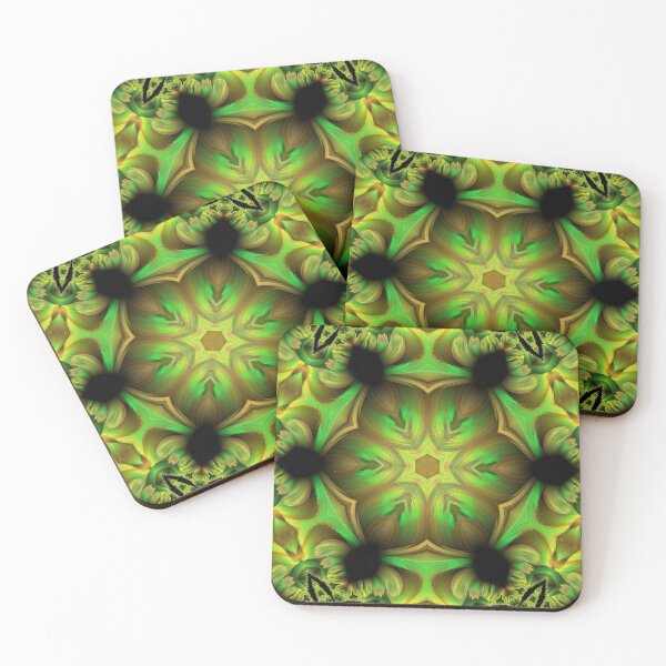Item preview, geometric floral fantasy in shades of bright green colours designed and sold by mister-john.