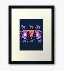 Kittycorn Pizza Rainbows Framed Print