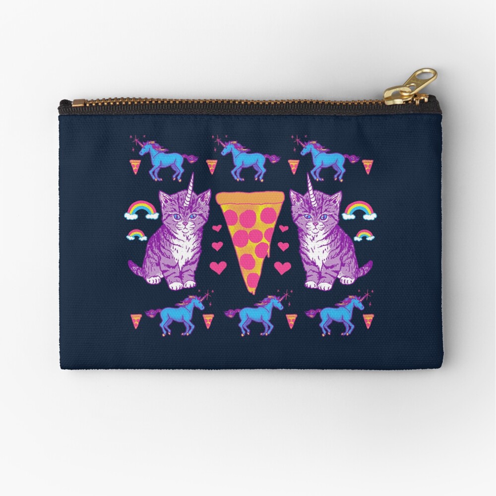 Kittycorn Pizza Rainbows Zipper Pouch
