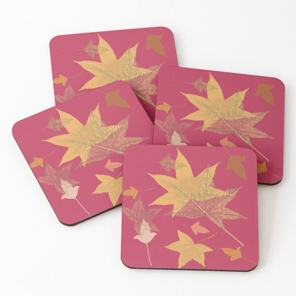 Item preview, Autumn Walk After Rain, magenta red background designed and sold by ncxadair.