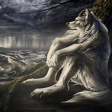 emo white wolf sitting sad meme" Poster for Sale by crabwon | Redbubble