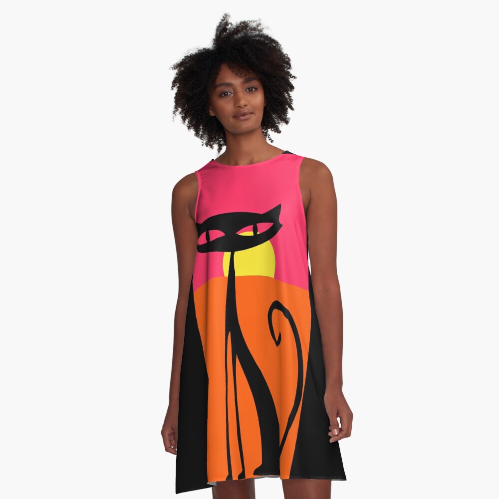 Pop Art Cat A-Line Dress