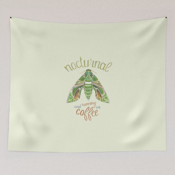 Item preview, nocturnal green moth running on coffee designed and sold by EllenLambrichts.