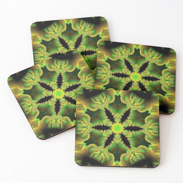 Item preview, star shaped floral fantasy in shades of bright green colours designed and sold by mister-john.