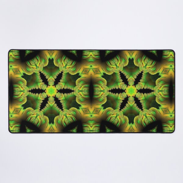 Item preview, star shaped floral fantasy in shades of bright green colours designed and sold by mister-john.
