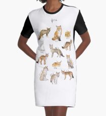 Foxes Graphic T-Shirt Dress