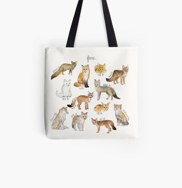 Foxes All Over Print Tote Bag
