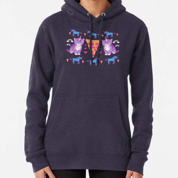 Kittycorn Pizza Rainbows Pullover Hoodie