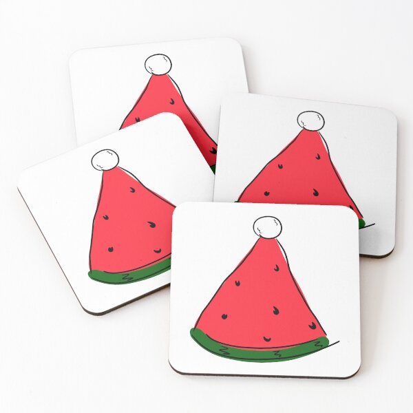 Item preview, Hot Summer Australian Christmas Watermelon Santa Hat Abstract- designed and sold by Karen Ekdahl.